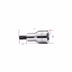 Chiave a bussola con inserto maschio per viti con impronta XZN 9 Ø mm: 22,5 L mm: 58 L1 mm: 20