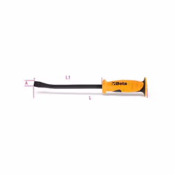 Leve con estremit piatta curva. " design ergonomico antiscivolo Lunghezza : L 300/450/600 mm - l1 185/312/462 mm Larghezza : ...