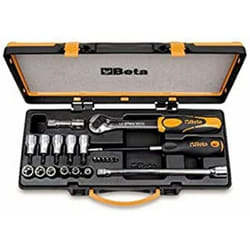 Beta - 920AK 10 Chiavi a bussola con Attacco Quadro Femmina 1/2' Bocca Esagonale, Cromate