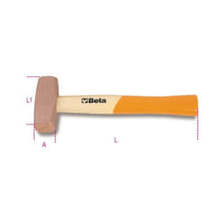 Mazzuole con testa in rame manico in legno grammi 2000 ART.1385