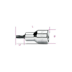 Beta - chiavi a bussola maschio per viti con impronta torx® con attacco quadro femmina 1/2 cromate T20L art. 920TX