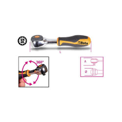 Beta Tools - Cricchetto rotante reversibile 1/4 beta 900/58 - 126 mm