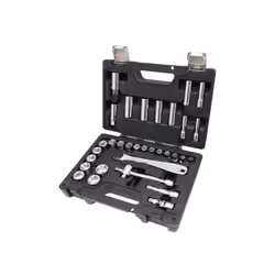 Assortimento di 28 chiavi a bussola esagonali e 5 accessori, in cassetta di plastica Cassetta con assortimento di chiavi a bu ...