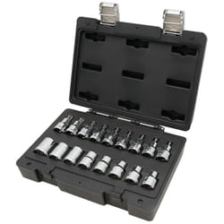 Beta Tools - cassetta con 17 chiavi a bussola torx maschio e femmina con attacco da 1/2'