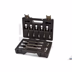 Kit in pratica valigia con 18 bussole maschio impronta esagonale BETA 923E-PEC18, tutte con attacco quadro 1/2" con 3 tipolog ...