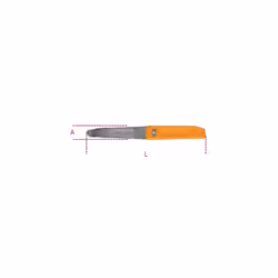 • Per usi gravosi • Lunghezza 200mm • Impugnatura arancio • Adatto per usi gravosi L mm 200 A mm 15,6
