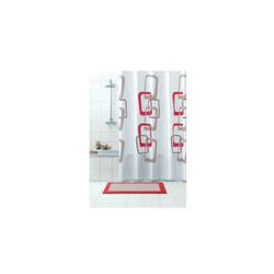 Iperbriko - Tenda Doccia Quadri 60 in Vinile + Anelli cm 240x200