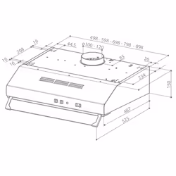 FABER S.p.A. TCH04 SS18A 741 Semintegrato (semincassato) Nero, Acciaio inox 160 m³/h