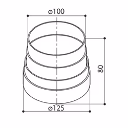 FABER S.p.A. 112.0157.302, Tubo di prolunga per cappa aspirante, 215 mm, 80 mm, 1 pz