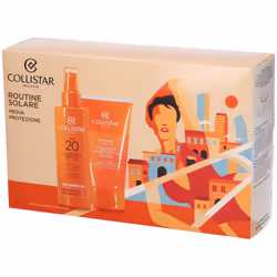 Collistar Cofanetto Sun Routine Latte Spray Abbronzante Idratante SPF20 + Doccia-Shampoo Doposole Restitutivo con Beauty-Bag in Omaggio 1 pz Set