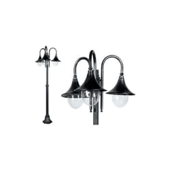 Lampione alluminio 3 luci galatea palo cm.186h illuminazione esterno Fraschetti