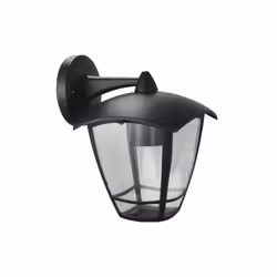 LAMPADA A MURO SELENE Corpo in alluminio pressofuso colore nero, schermo di protezione in policarbonato trasparente a 4 facce ...