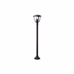 LAMPIONE SU PIANTANA ILLUMINAZIONE ESTERNO Corpo in alluminio pressofuso colore nero Schermo di protezione in policarbonato t ...