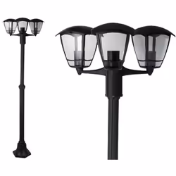 Lampione da esterno, 3 luci Selene,corpo in alluminio pressofuso verniciato a polveri epossidiche di colore nero, schermo in ...