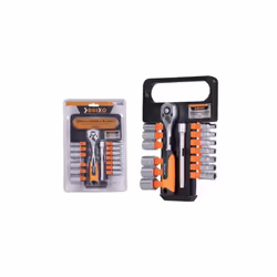 CHIAVI A BUSSOLA BRIXO IN SERIE 14PZ UTENSILI MANUALI BUSSOLE CRICCHETTISerie 14 pz. chiavi a bussola in acciaio chrome vanad ...