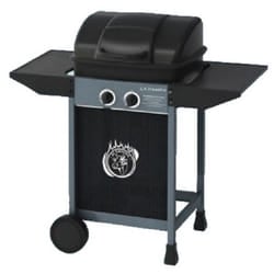 Fraschetti - Barbecue a gas con pietra lavica e due bruciatori con coperchio La Pampa
