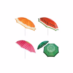 OMBRELLONE SPIAGGIA FRUTTA Telo in poliestere.Dimensioni ø 180 cm.Reclinabile.Custodia in PVC.