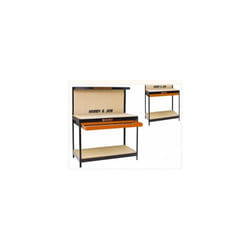 Banco da lavoro con pannello forato cassetto e ripiano Hobby e Job Brixo