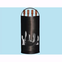Set Utensili Per Camino Panel 4 Pz. In Ferro Battuto Manico Legno -662