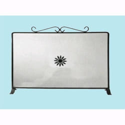 Parascintille In Ferro Battuto Mod.Skermo Decoro Floreale 50xh50cm -676/a