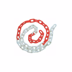 CATENA SEGNALETICA IN PVC Diametro: 8 mm Dimensioni maglia: cm. 3.8x2.1 Spessore: cm. 0.5. Lunghezza: rotolo mt.25 Colore: Bi ...