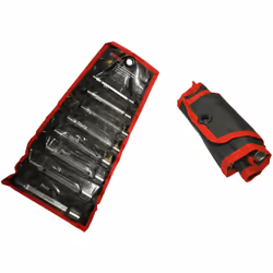 Chiavi a tubo in acciaio cromo vanadium contenute in pratica custodia contenente 8 pezzi: 6x7 mm. - 8x9 mm. - 10x11 mm.- 12x1 ...