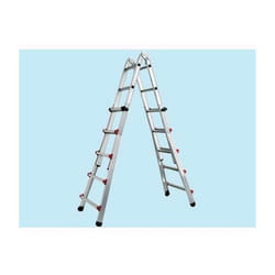 Scala Step Up telescopica piuma in alluminio gradini 5+5 h. max 4,98 mt
