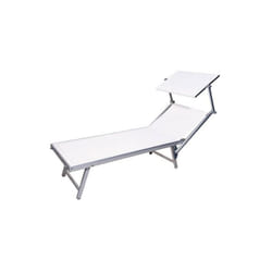 Lettino Lux beach bianco con parasole