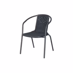 Sedia Bistrot Street Black: elegante e resistente, ideale per giardino. Struttura in acciaio e seduta in plastica, dimensioni ...
