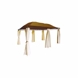 GAZEBO ACCIAIO CON TELI LATERALI BARBADOS 400x300xHmax 265 CM ARREDO GIARDINOStruttura in acciaio con teli (copertura e later ...