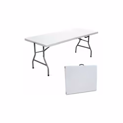 TAVOLO DA CAMPEGGIO PIEGHEVOLE RICHIUDIBILE Tavolo Camping pieghevole con struttura tubolare in acciaio Ø 25 mm., piano in po ...