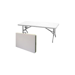 Tavolo pieghevole a valigetta 122x61xH74 cm Camping bianco