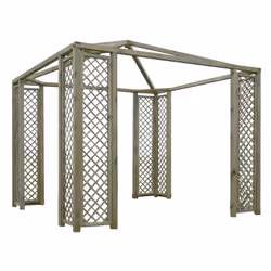 GAZEBO LASA IMPREGNATO CM.300X300 GAZEBI ARREDO GIARDINO ARREDAMENTO ESTERNO In legno di pino con trattamento autoclavato che ...