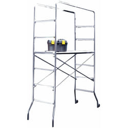 Trabattello ponteggio in acciaio zincato h220 cm con ruote portata 150kg step up Multipla