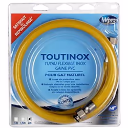 Wpro TNE150, Tubo del gas, Whirlpool, Cloruro di polivinile (PVC), Arancione, 1 pz