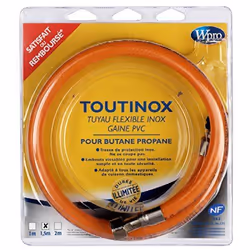 Wpro TBE200, Tubo del gas, Whirlpool, Cloruro di polivinile (PVC), Arancione, 1 pz