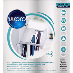 Wpro SKP101 Kit Sovrapposizione universale con ripiano e stendino - Vista aggiuntiva 4