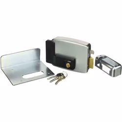 Descrizione Scatola e bocchetta in acciaio con rivestimento in zinco. Scrocco autobloccante. Tensione 12 V ca CE. Corrente as ...