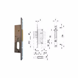 Cisa 44240-18-0 Serratura Infilare Cil Ov F16- SPECIFICHE DEL PRODOTTO -44240.18