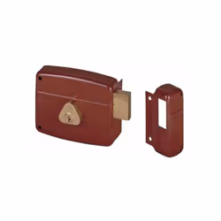Codice: 50141.70.1 Marca: CISA. Serratura verniciata rossa applicare legno Cilindro interno Solo catenaccio Bocchetta - Viti ...
