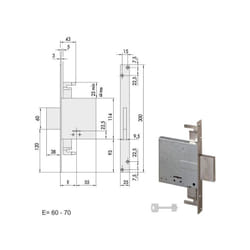 Serratura Infilare Ferro 57015-70-0 Cisa