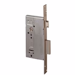 Descrizione Serratura zincata con chiave a doppia mappa. 2 mandate e scrocco. Con contropiastra Misura: 45 mm. Frontale: 22 m ...