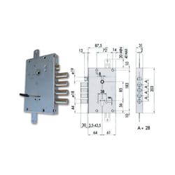 Cisa - 57515-38-0 Serratura d/m Applicare Tripl s/a