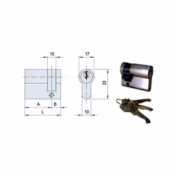Mezzo cilindro ottone nichelato Perni ottone e acciaio cementato Camma acciaio sinterizzato regolabile 8 posizioni 3 chiavi 0 ...