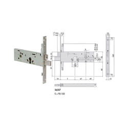 Cisa - 56357-90 Serratura Cil Eur Infilare Tripl