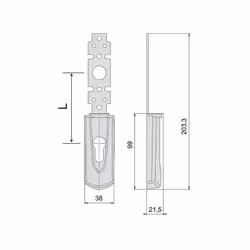 Placca alluminio verniciato nero Interasse mm 72/85/92 Cilindro non incluso Adatta maniglione Fast Touch cod. 85476 Dimension ...