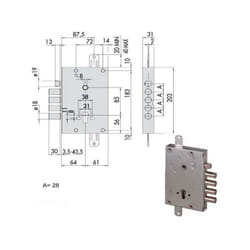 Cisa - Serratura Sicurezza Triplice 56515-28-B