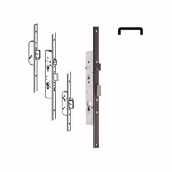 Serratura infilare interasse mm 85 Frontale U mm 24x2300 riducibile mm 150+350 3 catenacci di chiusura Scrocco reversibile e  ...