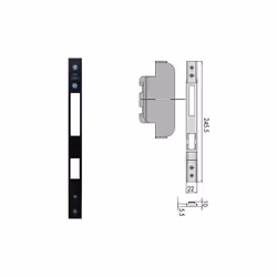 Cisa 06463-82-0 Contropiastra in metallo regolabile lateralmente 4,0 mm., finitura nera. Utilizzabile su serrature: 43700, 43 ...