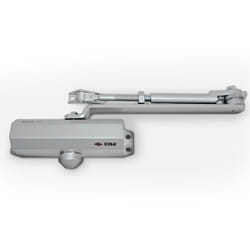 Cisa - Chiudiporta a Cremagliera con Arresto 16047103097 Serie 604 - Chiudiporta con Velocità di Chiusura Regolabile - Chiudi Porta per Porte Max 80